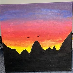 sunset canvas painting